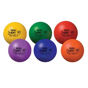 Set of 6 Volley® Super90 Polyurethane-Covered High-Density Foam Balls, 3,5" (9 Cm)