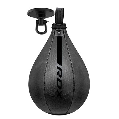 Leather Speed Ball with Steel Swivel, Black