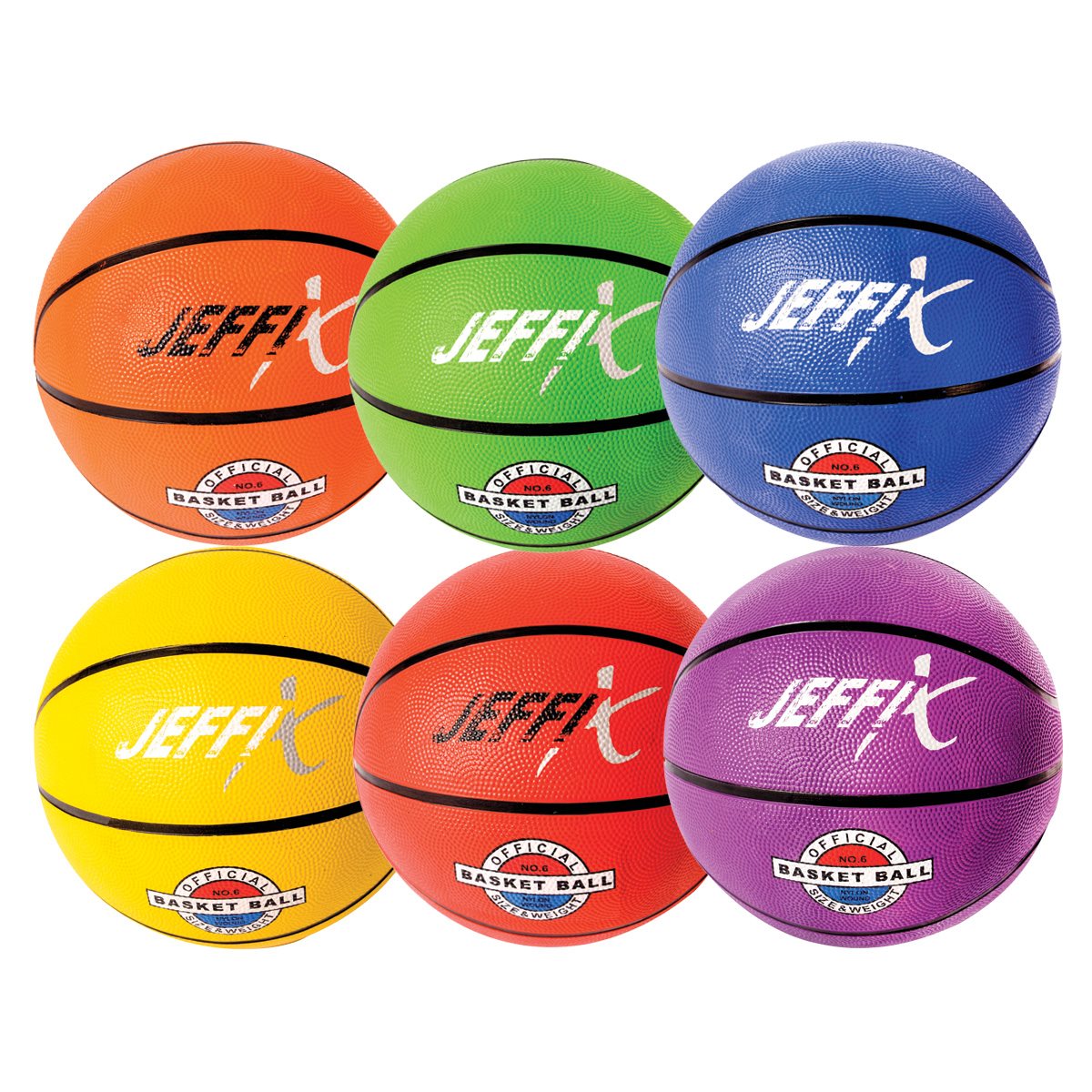 6 Rubber Basketballs