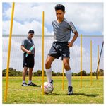 6 piquets d'entraînement en plastique, jaune