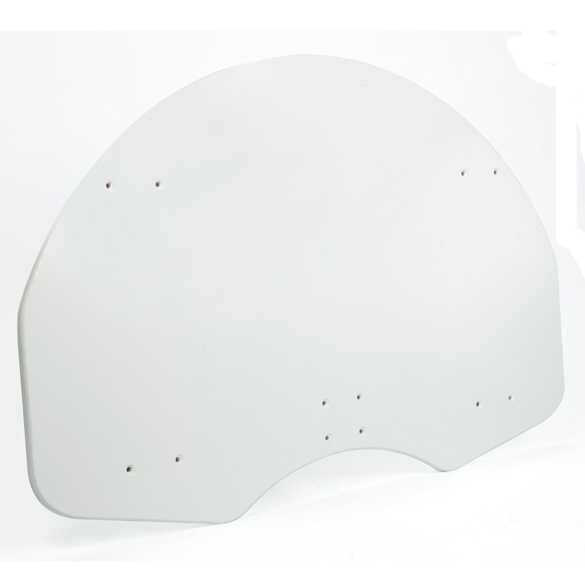 Fan shaped aluminum backboard, front mount