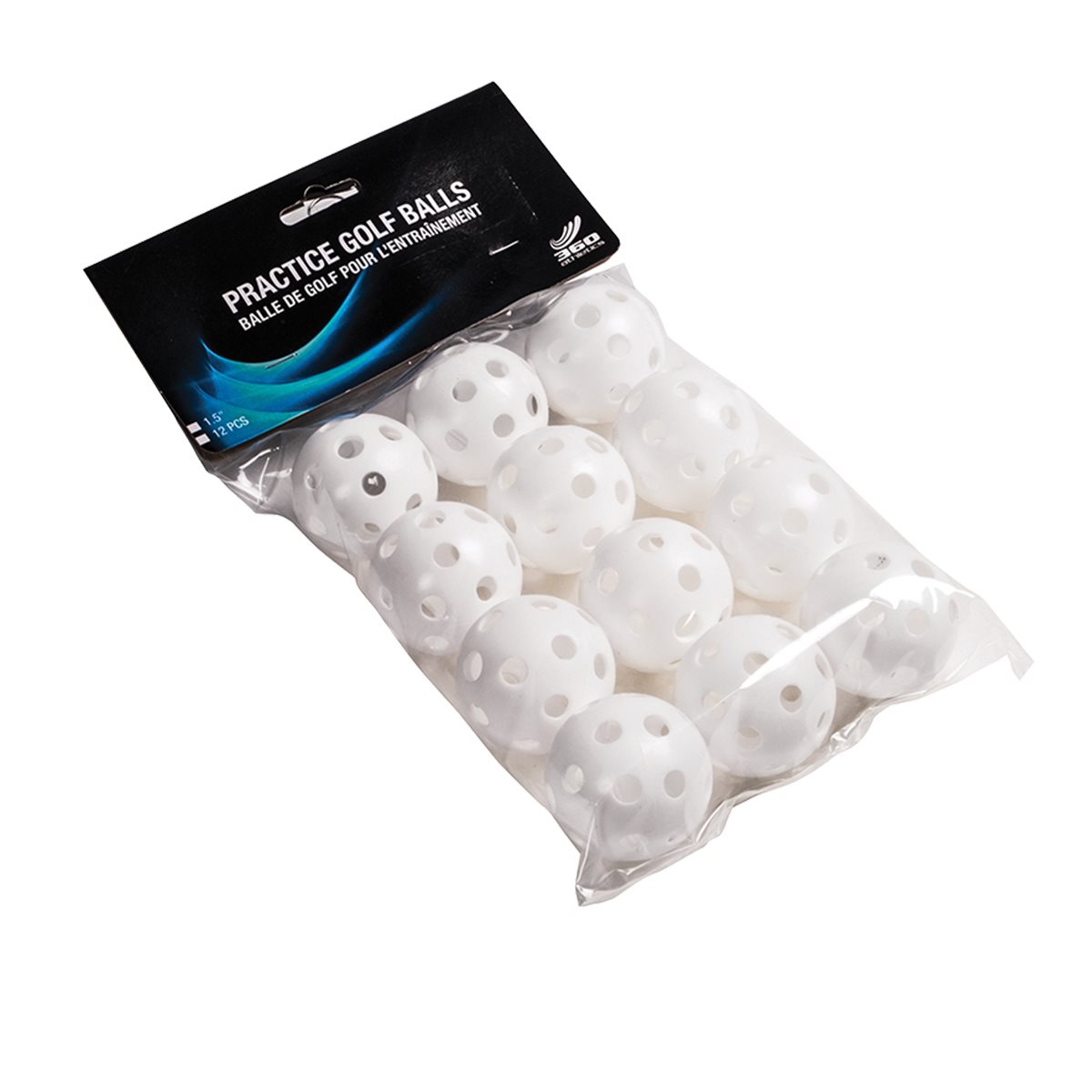 12 perforated plastic golf balls