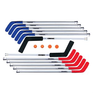 Complete Set of DOM® PRO Hockey Player Sticks with Balls and Pucks, 52” (132 cm)