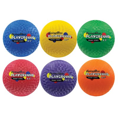 Set of 6 Playground rubber balls