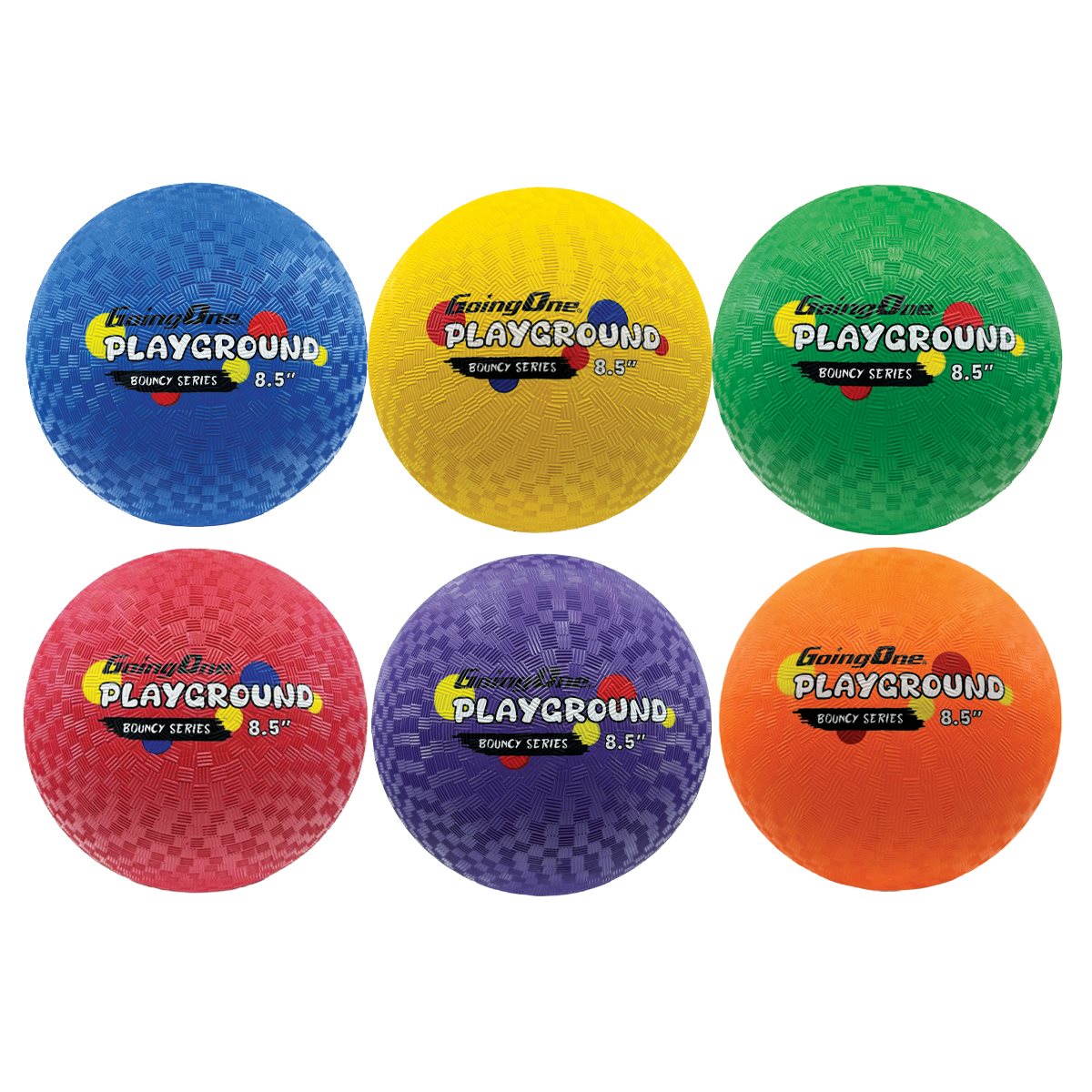 Set of 6 playground rubber balls