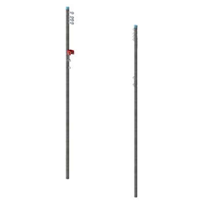 Paire de poteaux de volleyball de plage en acier galvanisés de 6 cm (2,5"), avec 4 poulies Paire de poteaux de volleyball de plage en acier galvanisés de 6 cm (2,5"), avec 4 poulies
